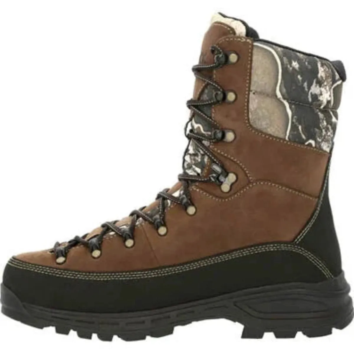 Rocky Mtn Stalker Pro Men's Waterproof Soft Toe 800G Insulated Mountain Boots Rks0530 In Brown Mossy Oak