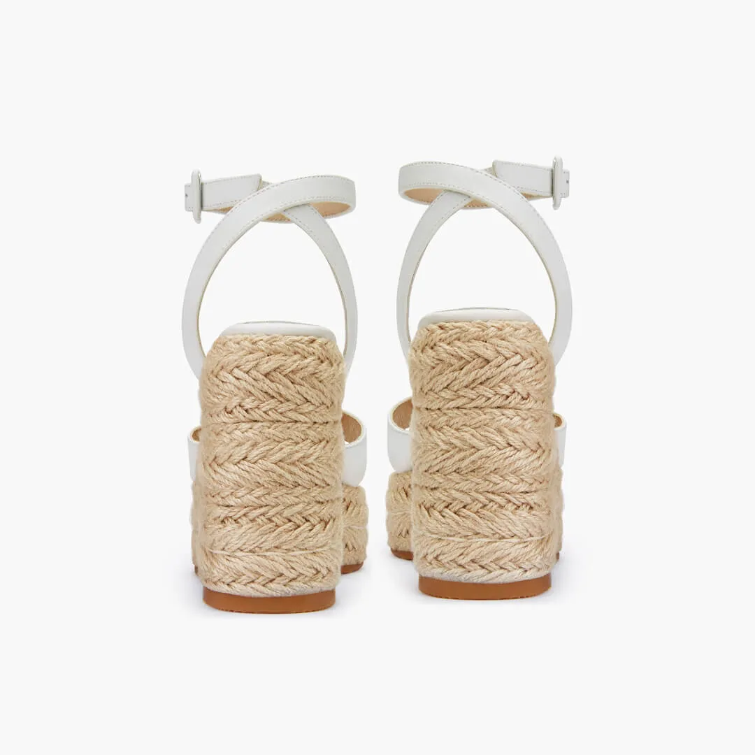 *SANLY - white x-strap espadrille