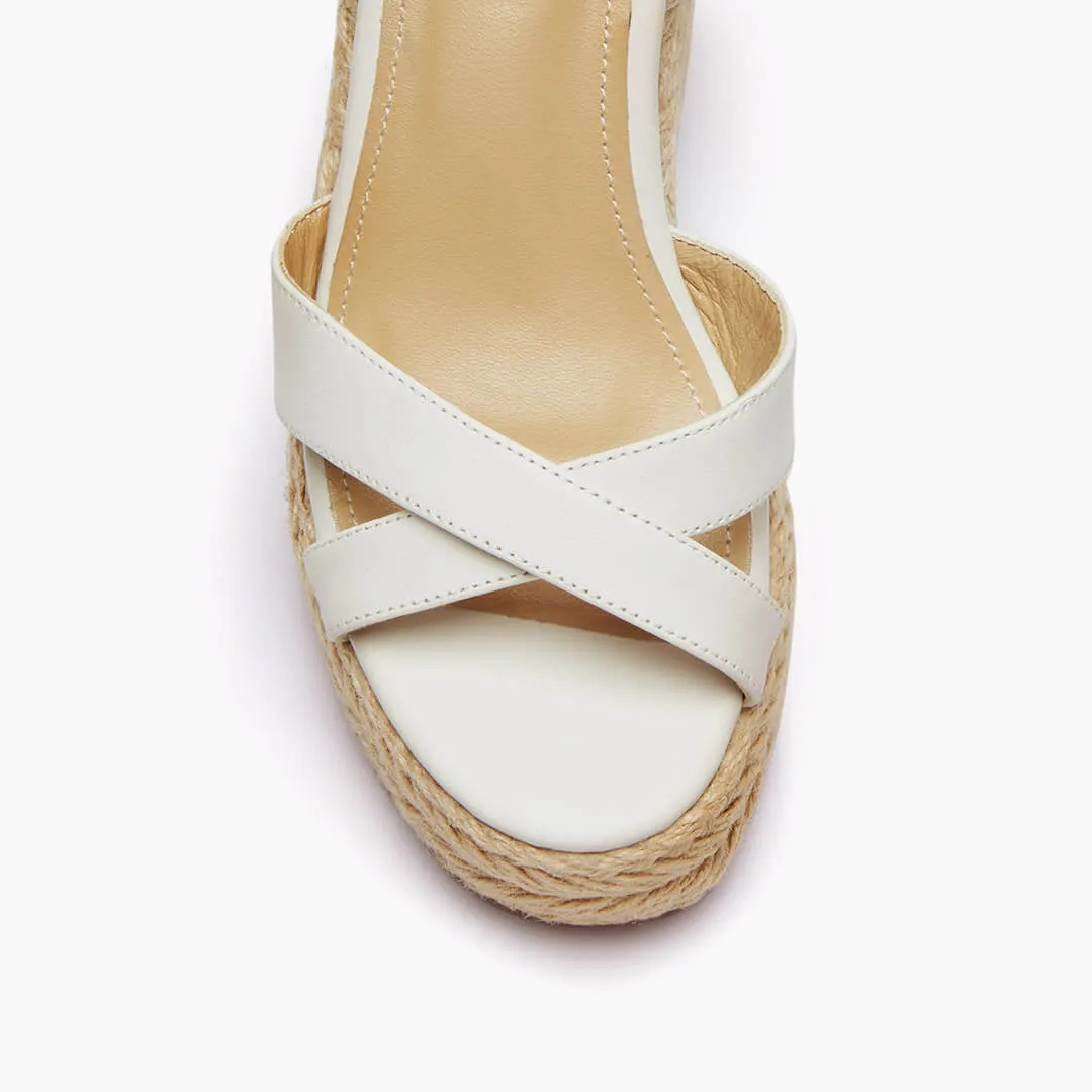 *SANLY - white x-strap espadrille