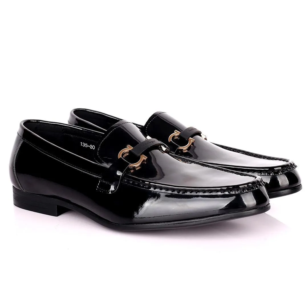 SF Classic Patent Leather Men's Shoe Parigi Logo