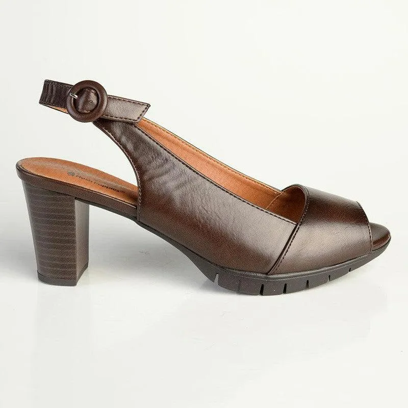 Soft Style By Hush Puppies Sidonia Peep Toe Slingback - Chocolate