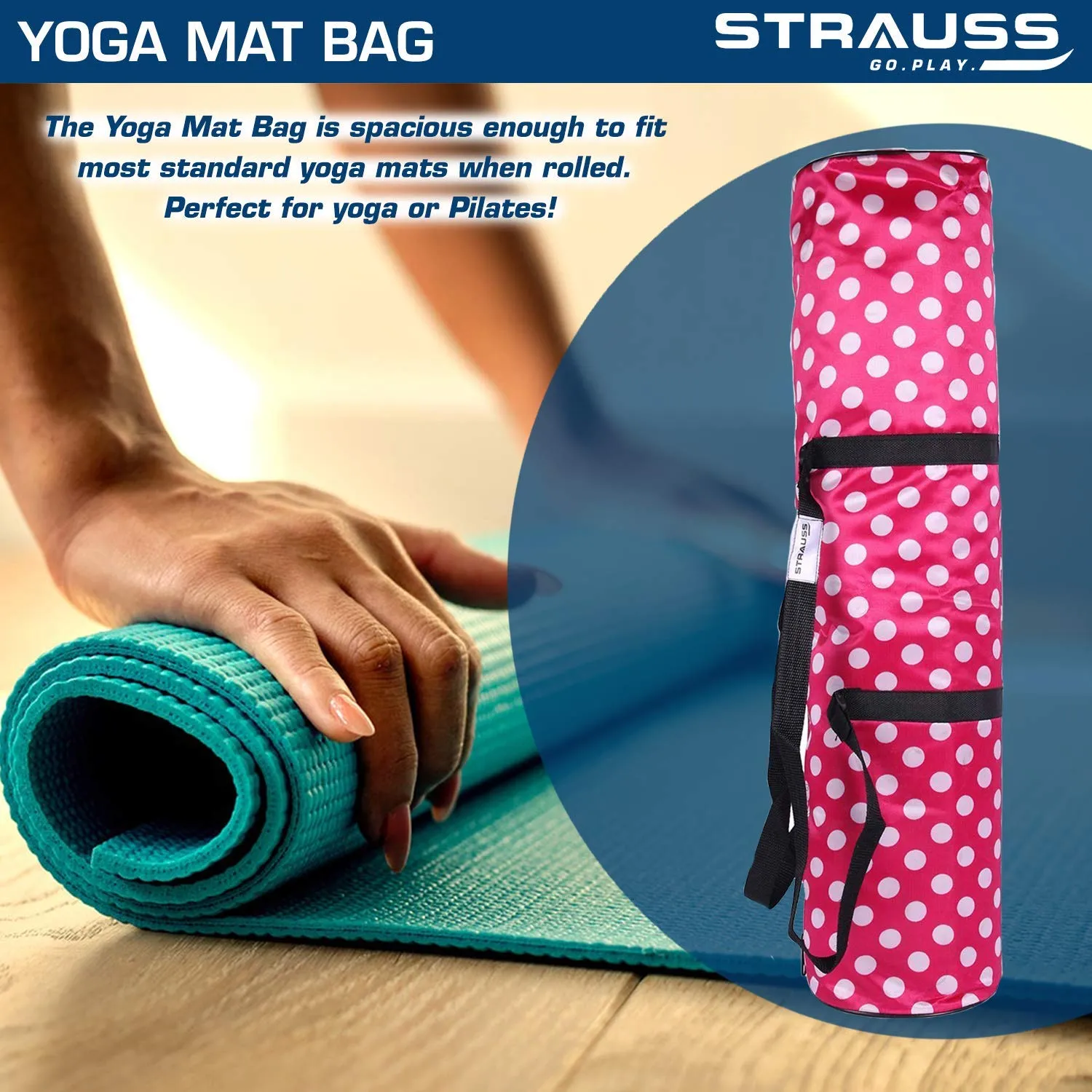 Strauss Yoga Mat, 6mm (Purple Floral) and Anti-Slip Yoga Towel (Purple)