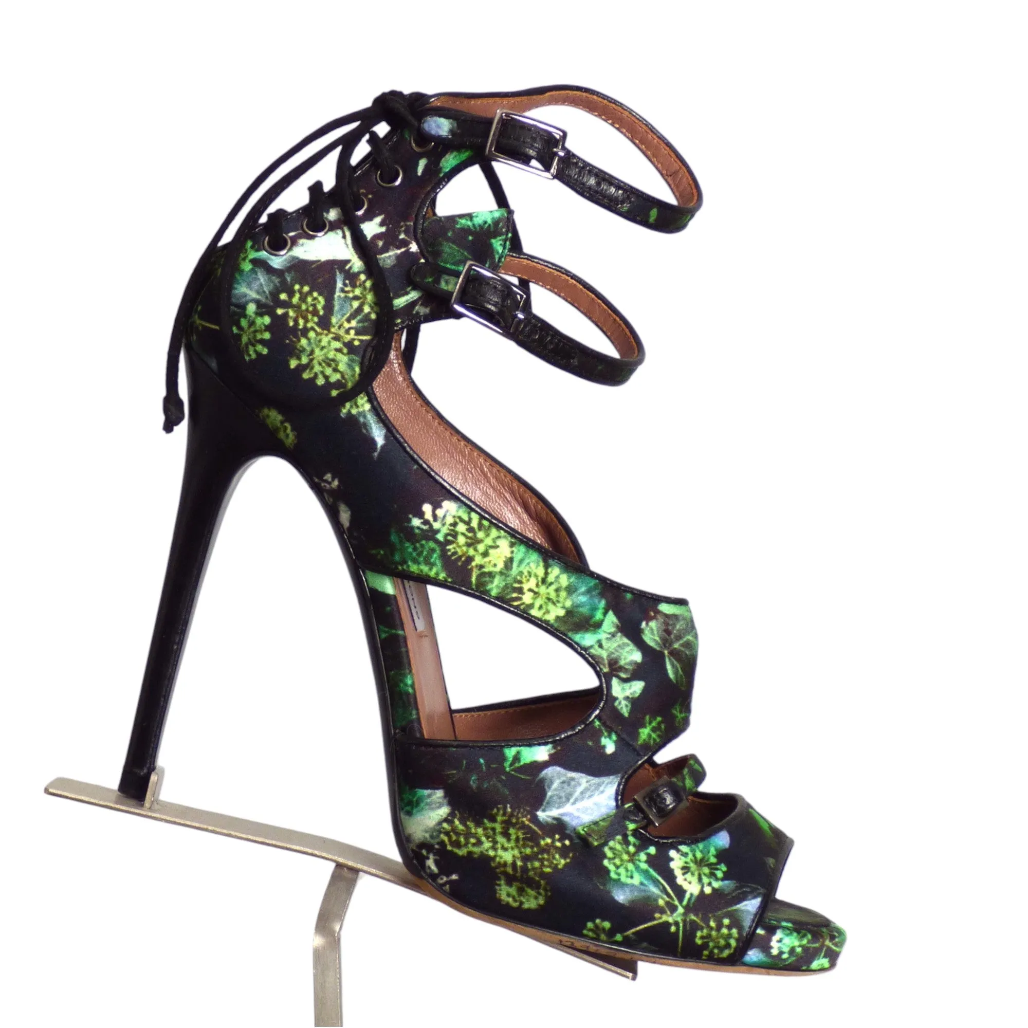 TABITHA SIMMONS- Satin Print Strappy Sandals, Size 38.5