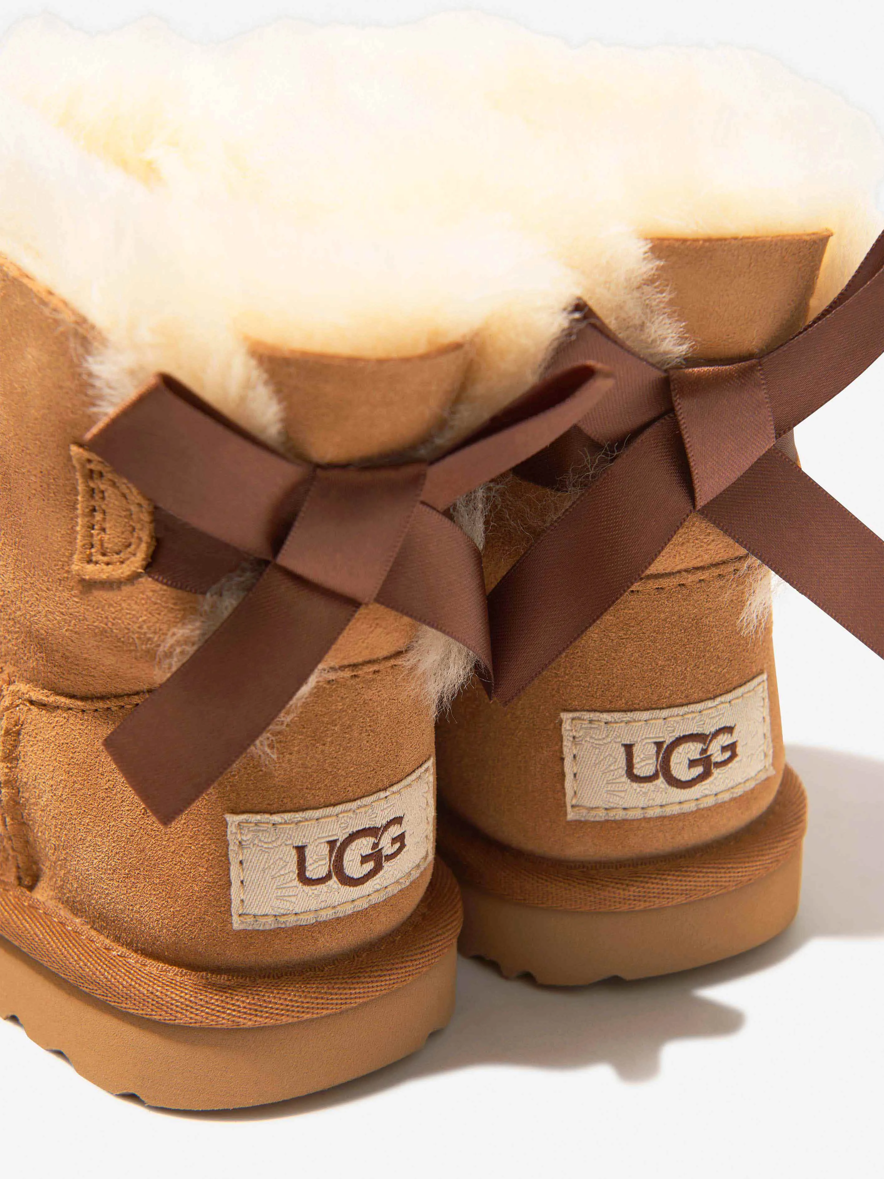 UGG Girls Mini Bailey Bow II Boots in Brown