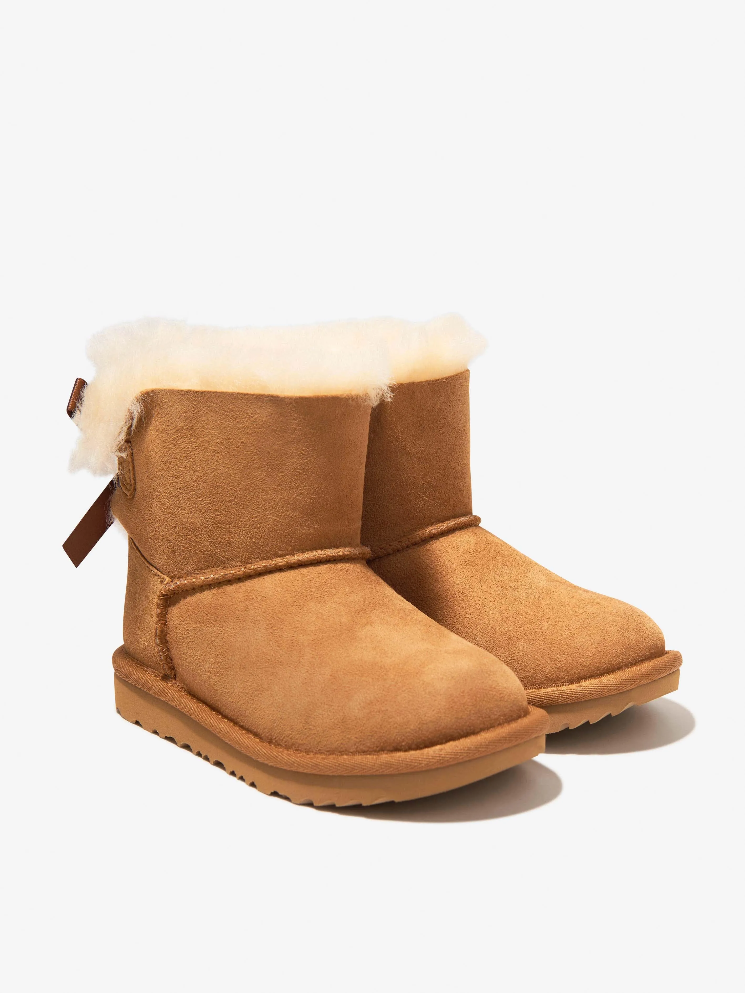 UGG Girls Mini Bailey Bow II Boots in Brown