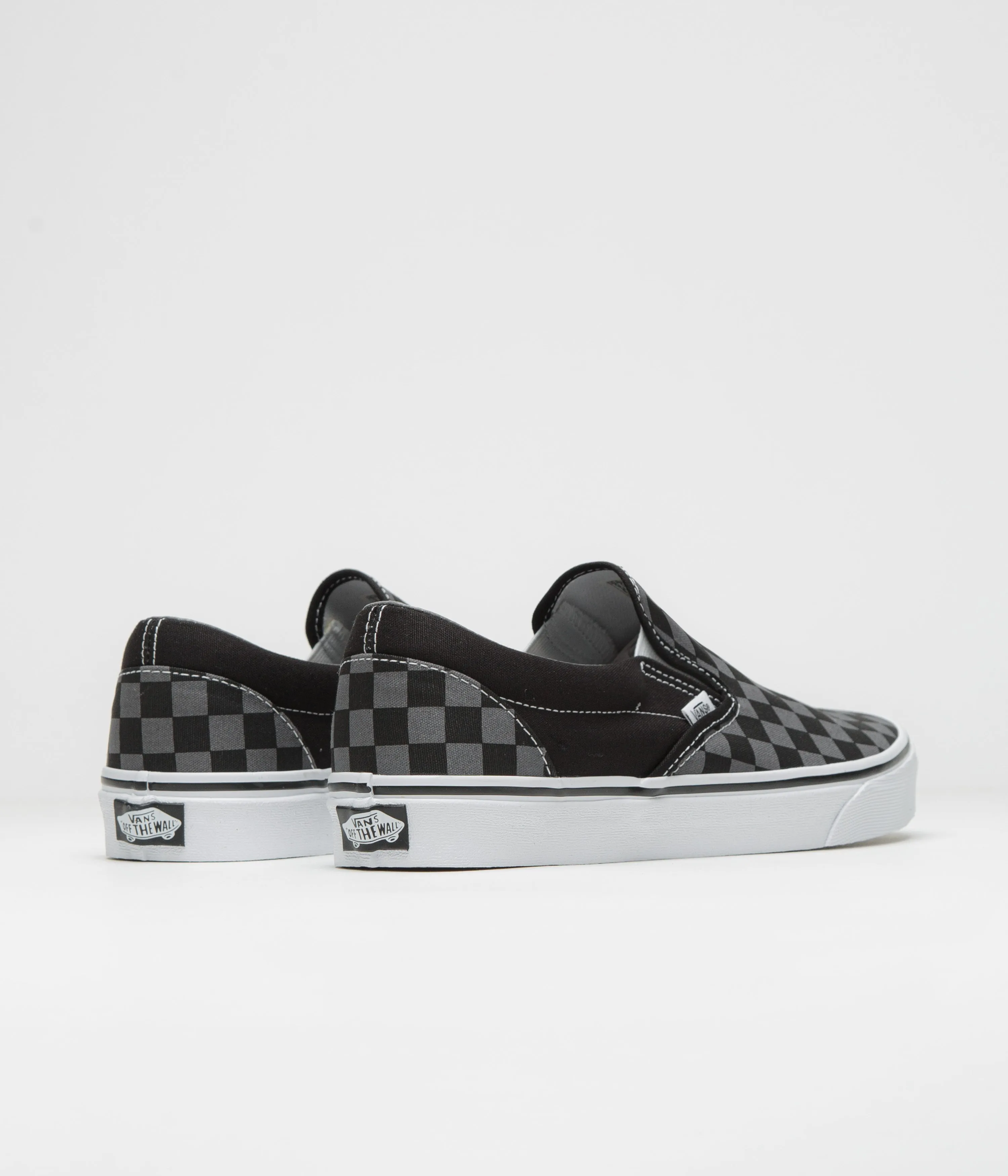 Vans Classic Slip-On Shoes - Black / Pewter Checkerboard