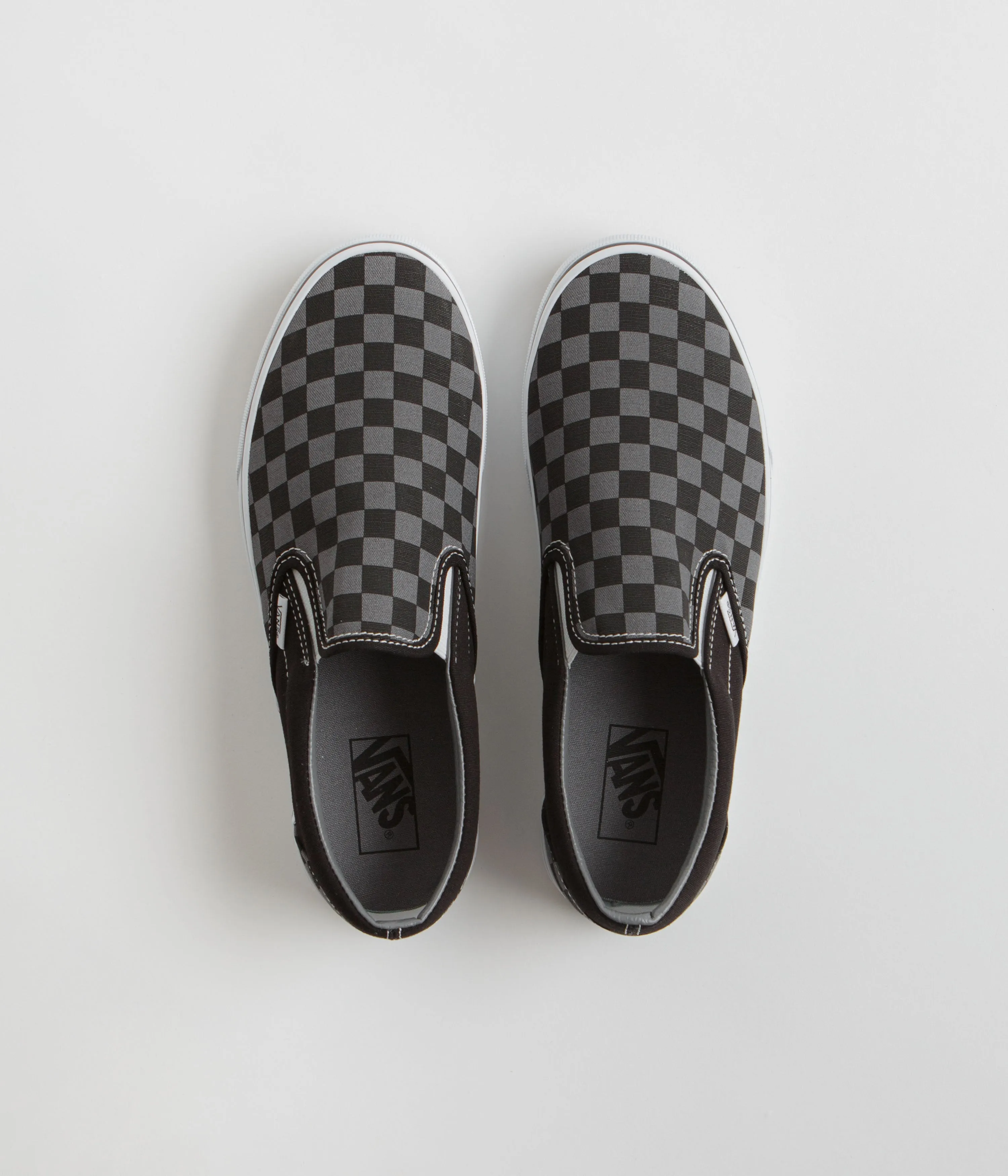 Vans Classic Slip-On Shoes - Black / Pewter Checkerboard