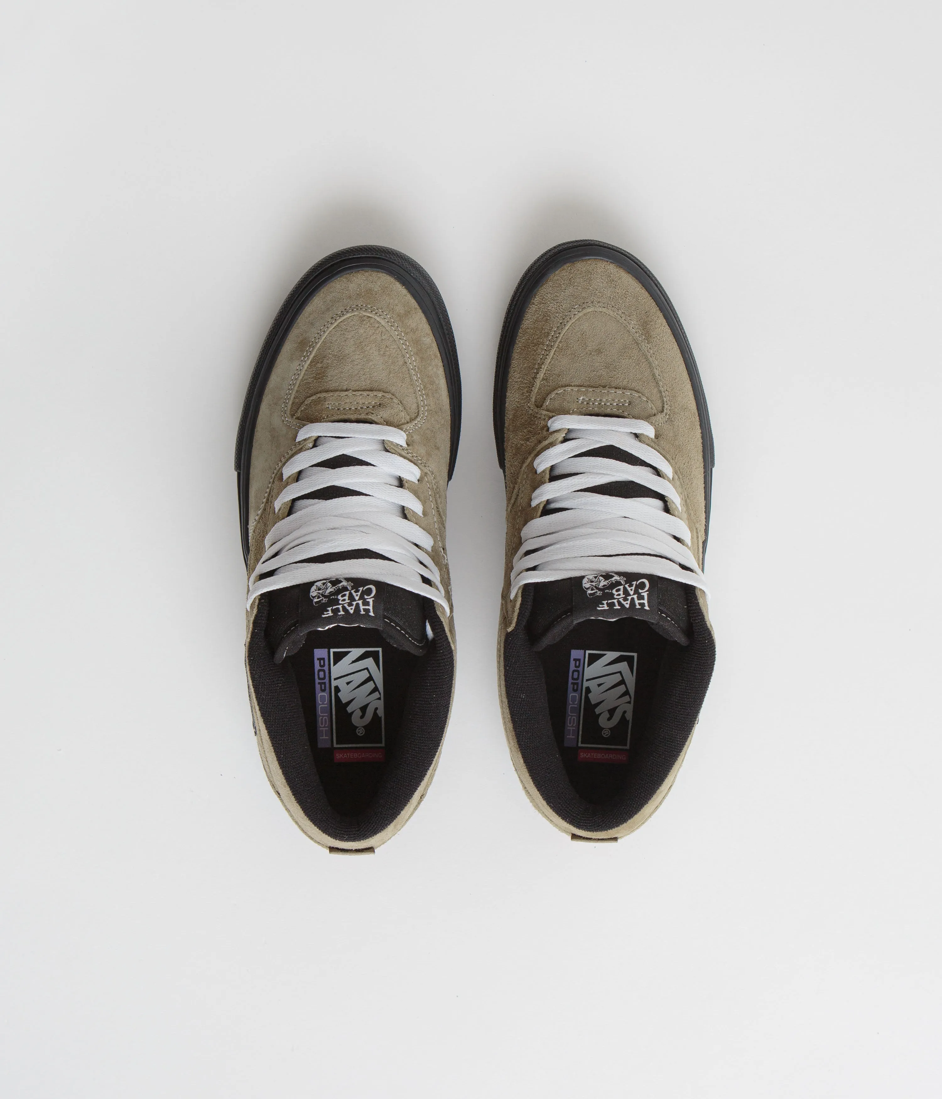 Vans Half Cab Shoes - Pig Suede Olive / Black