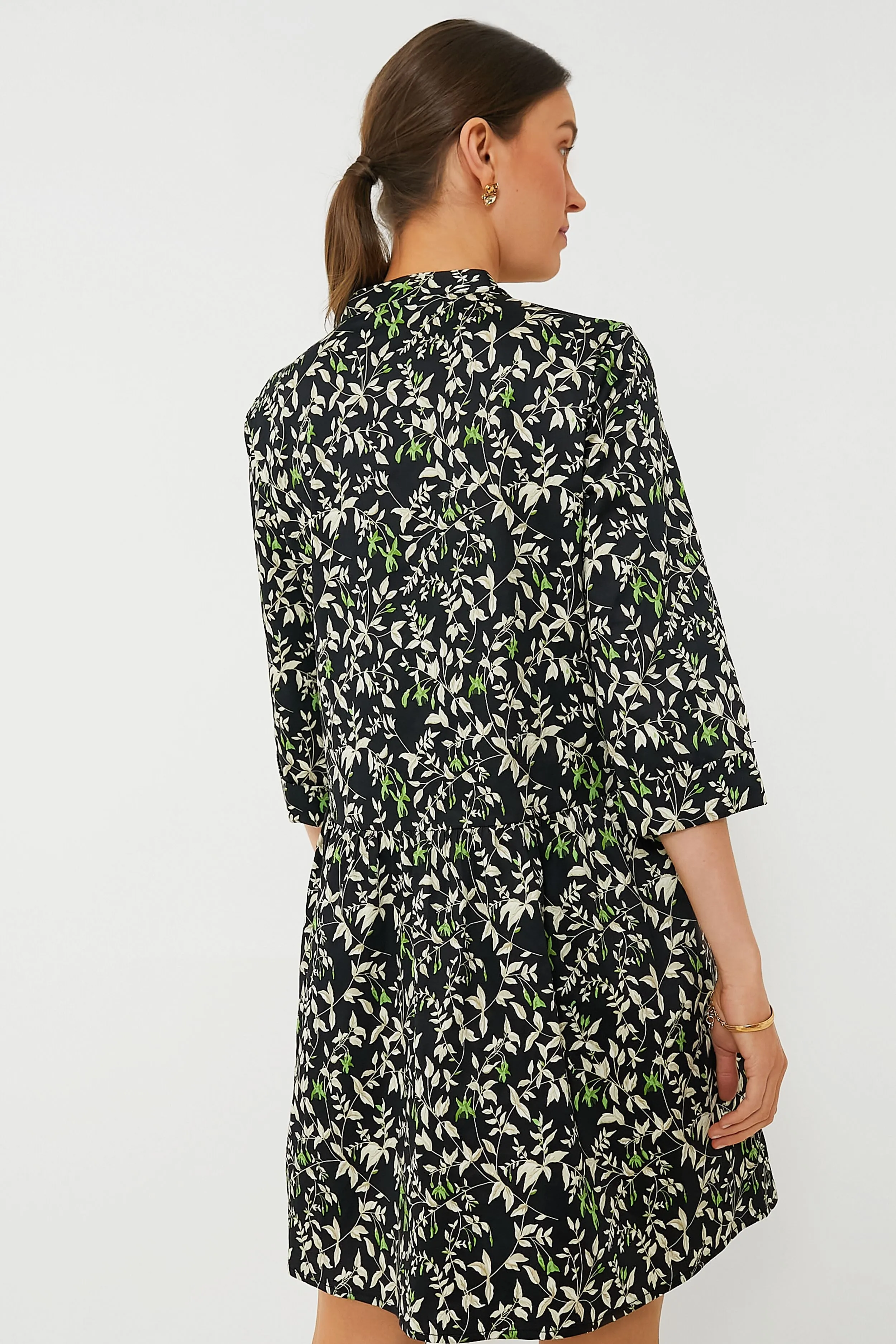 Verdant Iris Royal Shirt Dress