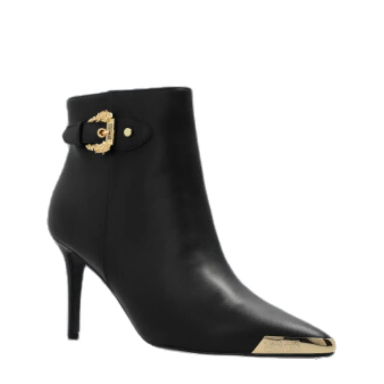 Versace Jeans Couture Baroque Buckle Black Ankle Boots