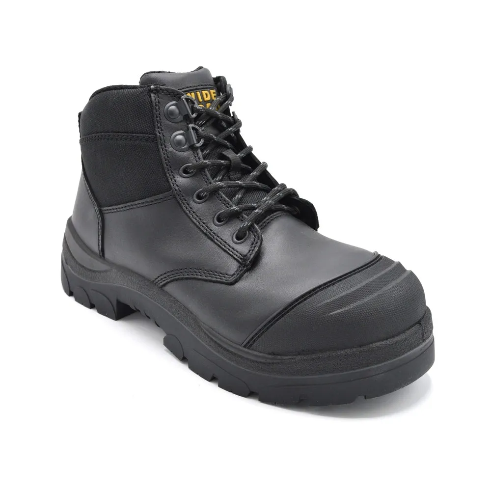 WideLoad 690BLWC - Extra Wide Composite Toe Safety Boot No Zip  - Airport Friendly - 6E Fit  - Black