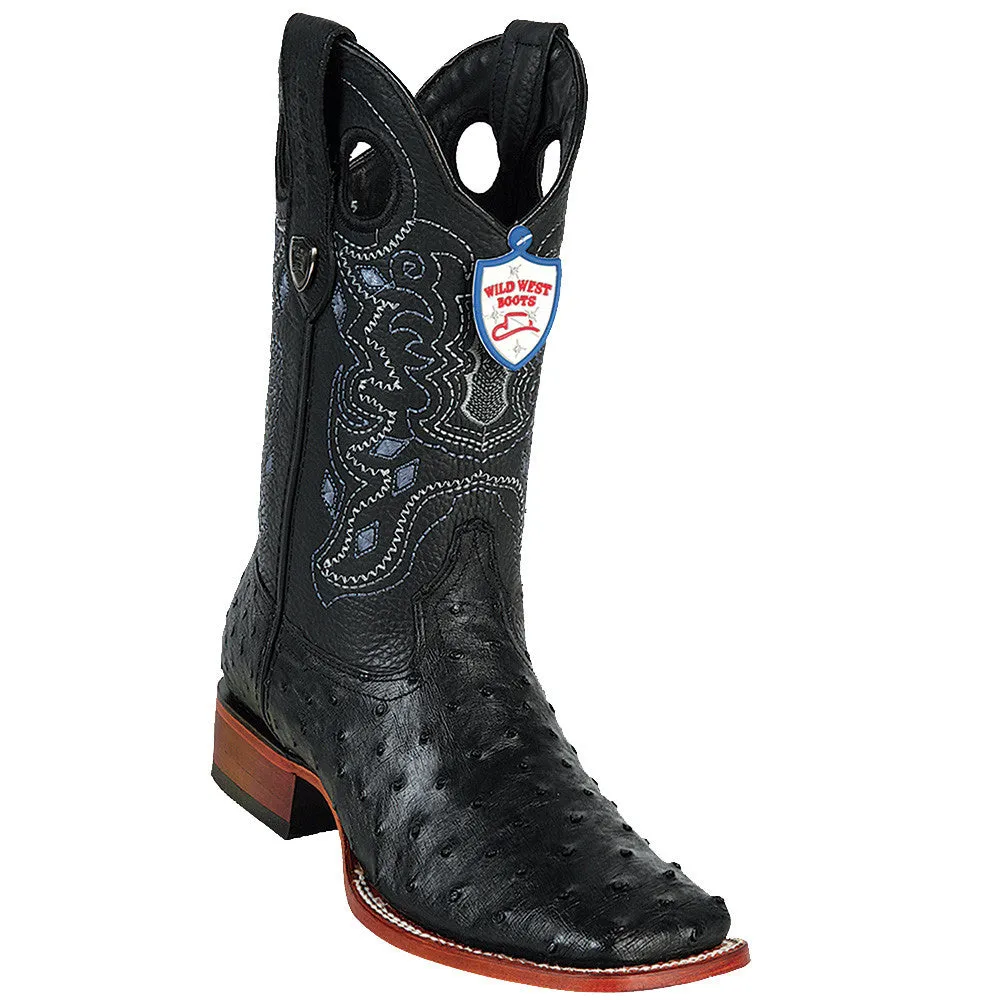 Wild Ranch Black Ostrich Boots