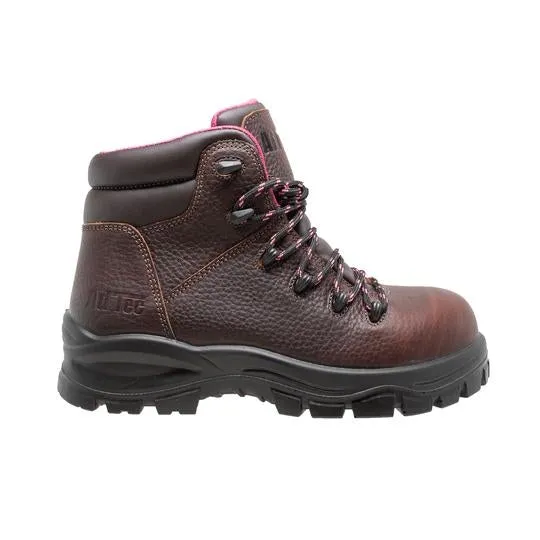 Women 6'' Waterproof Soft Toe Work Boot Brown Leather Boots