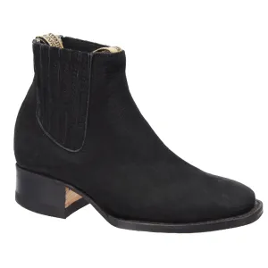 Women's Black Square Toe Booties - Botines Charros