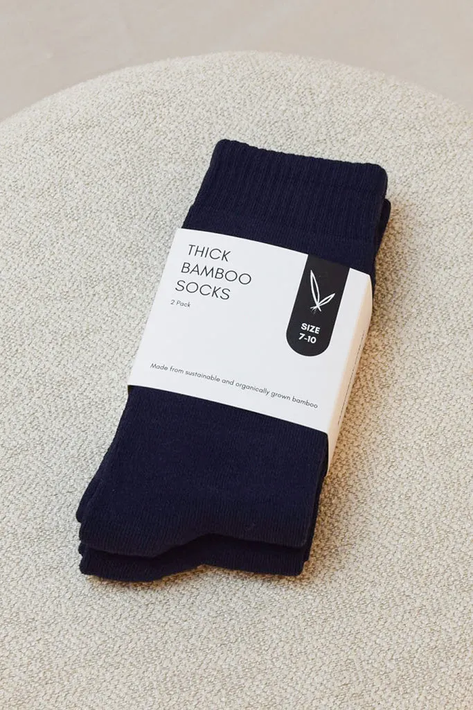 Women's Thick Bamboo Socks 2 Pack - Navy