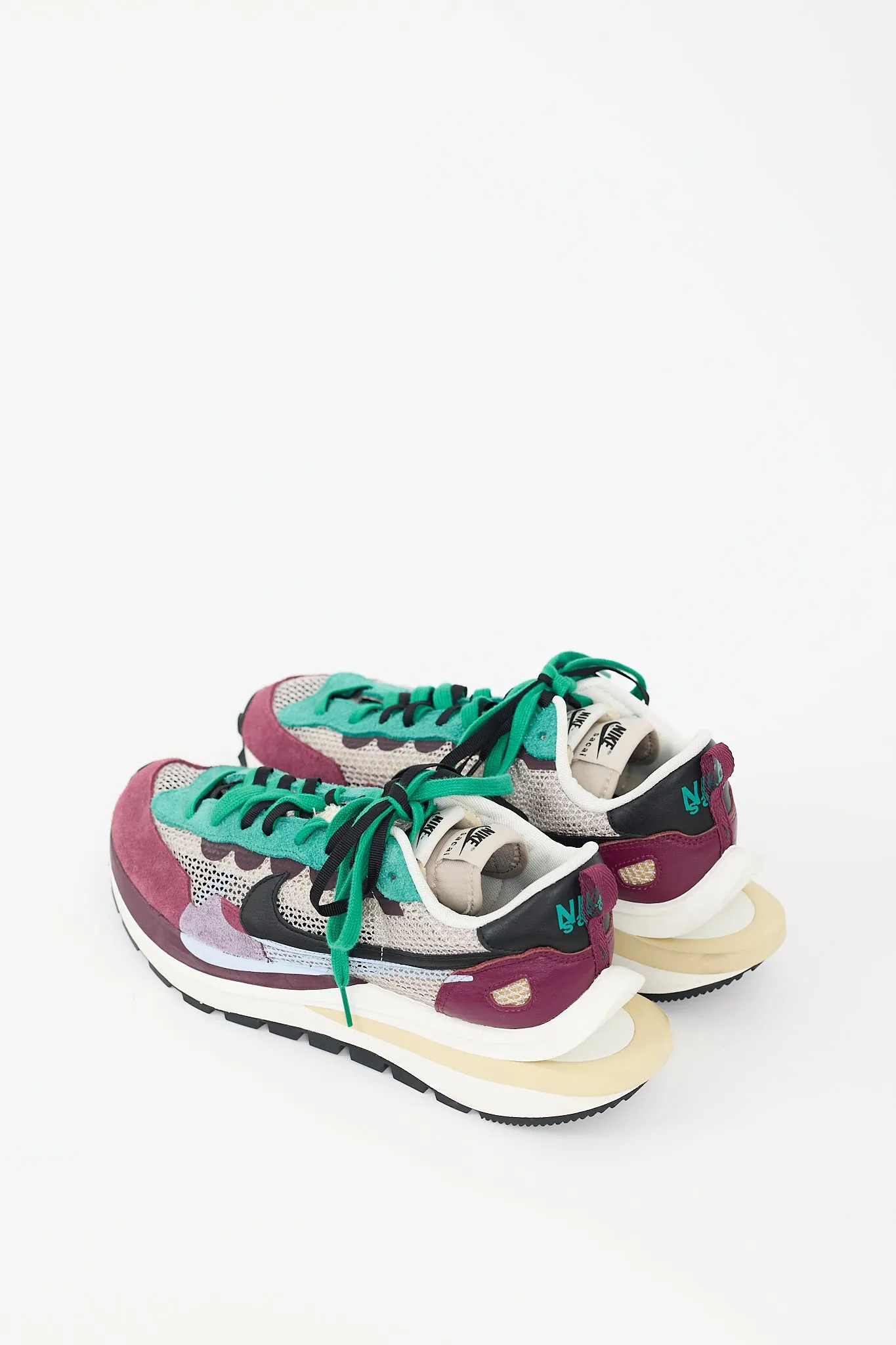 X Nike Burgundy & Multicolour Vaporwaffle Mesh Sneaker